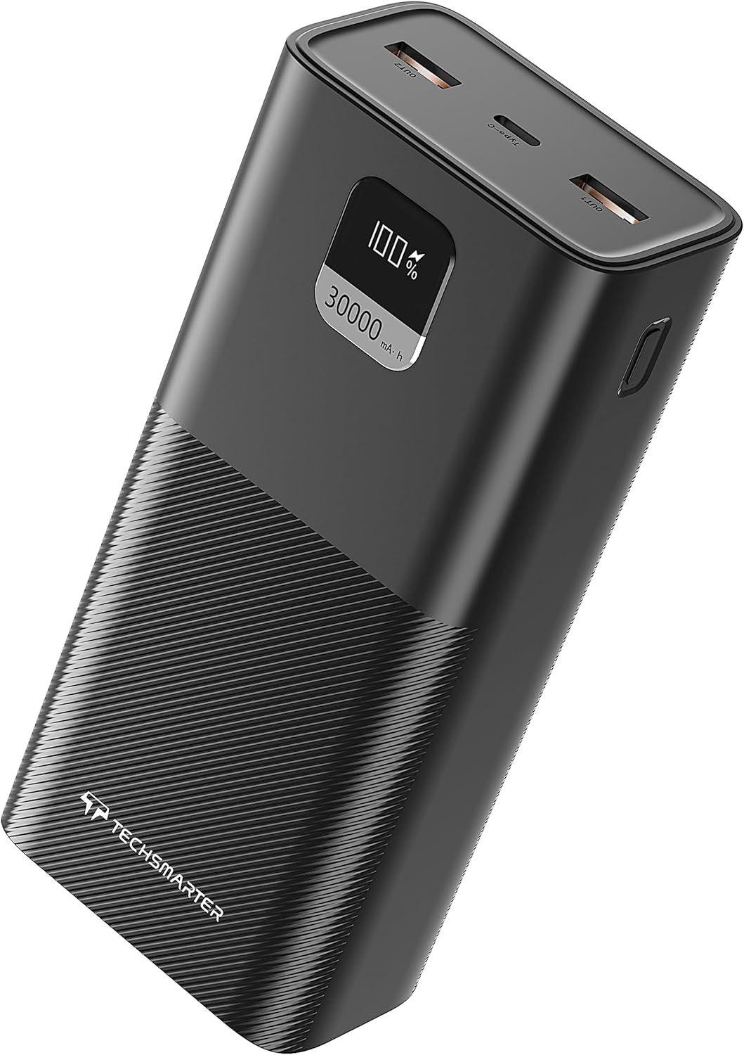 Techsmarter  TSBar 30000 65W PPS Portable Power Bank - Black - Premium