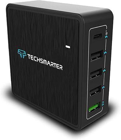 Techsmarter  TSPort 60W 5-Port PD Charging Station - Black - Brand New