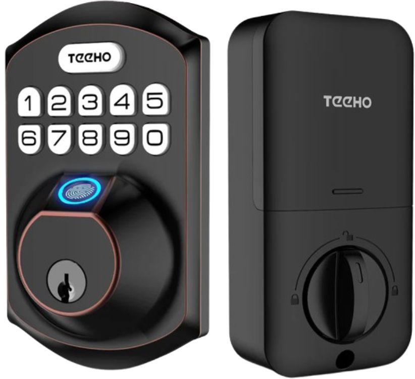 TEEHO  TE002 Keypad Deadbolt with Fingerprint  - Oil Rubbed Bronze - Excellent
