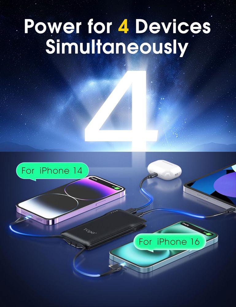 TG90° Z53 10000mAh 4-Port Power Bank - White