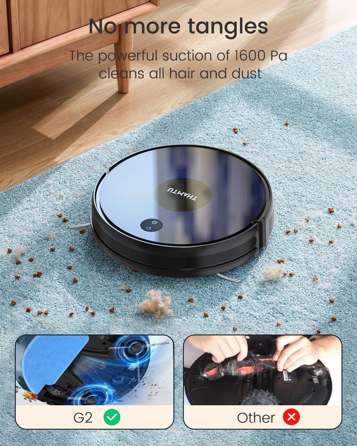 Thamtu G2 Robot Vacuum and Mop Combo - Black