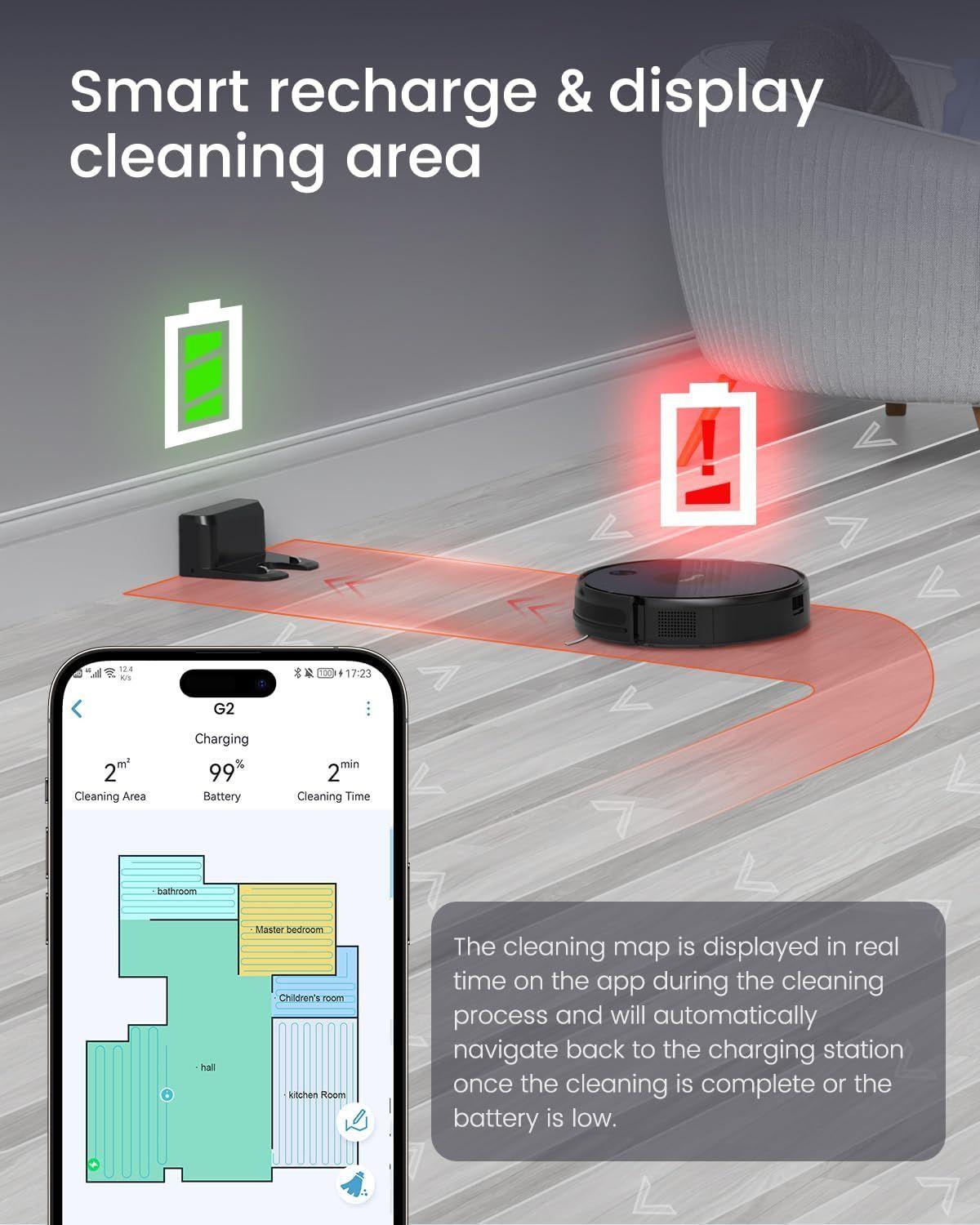 Thamtu G2 Robot Vacuum and Mop Combo - Black