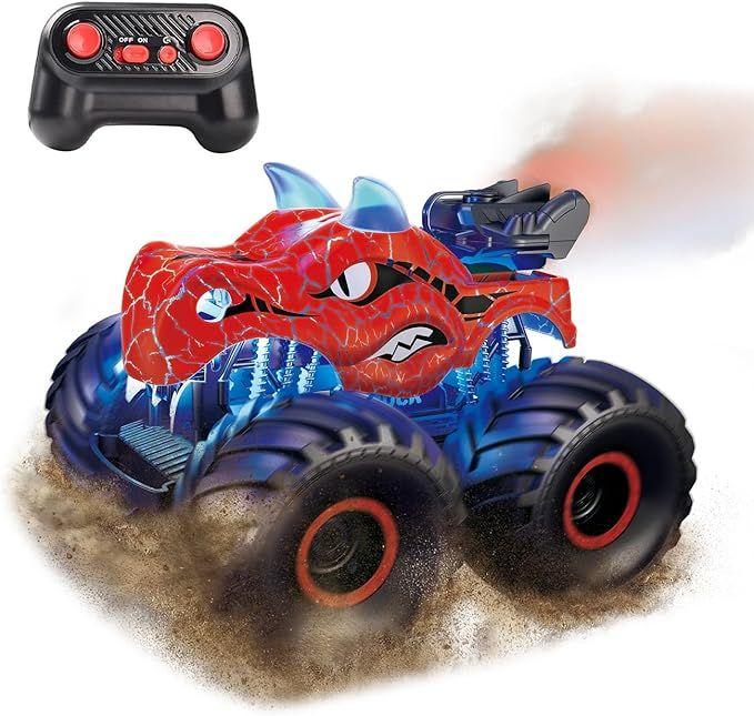 Threeking  1:18 Dinosaur RC Car Remote Control Car - Red - Excellent