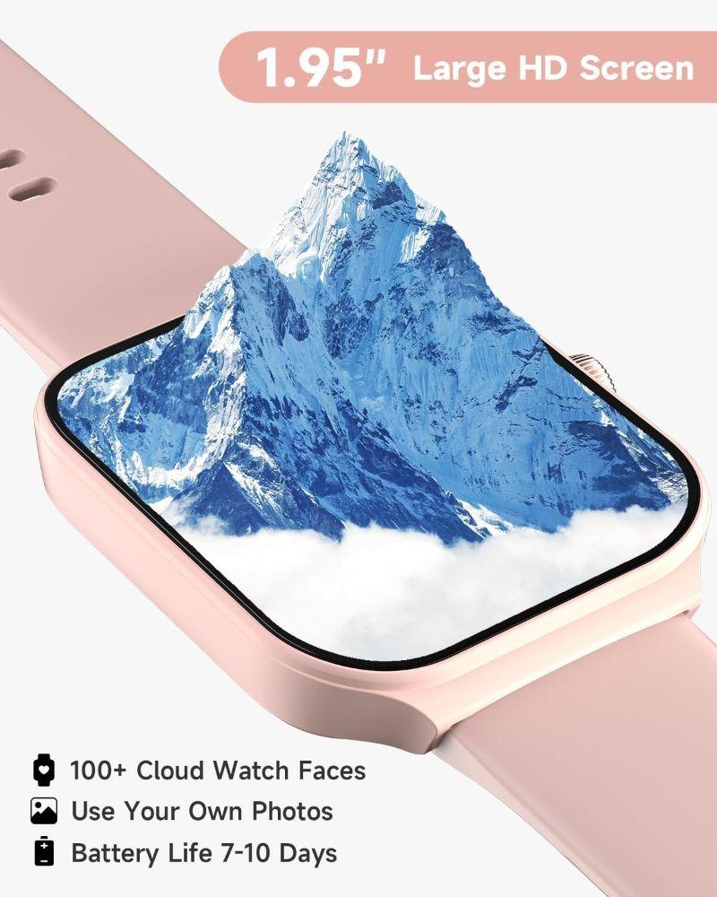 TOOBUR IDW16 Smartwatch - 49mm - Pink Plastic Case with Pink Silicone Silicone Band