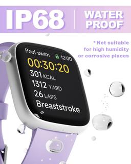 TOOBUR IDW26 Smartwatch - 46mm - Rose Gold Plastic Case with Pink Silicone Silicone Band