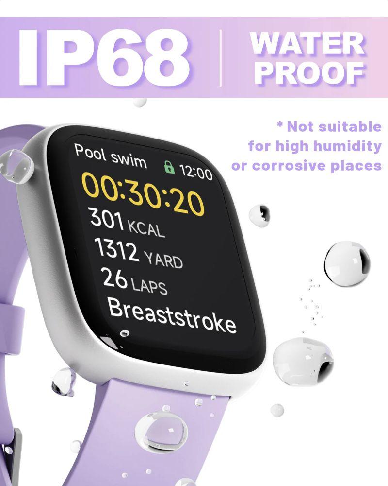 TOOBUR IDW26 Smartwatch - 46mm - Rose Gold Plastic Case with Pink Silicone Silicone Band