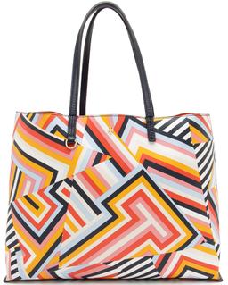 Tory Burch Coated Canvas T Print Tote - Coated Canvas - Black/Multi/White