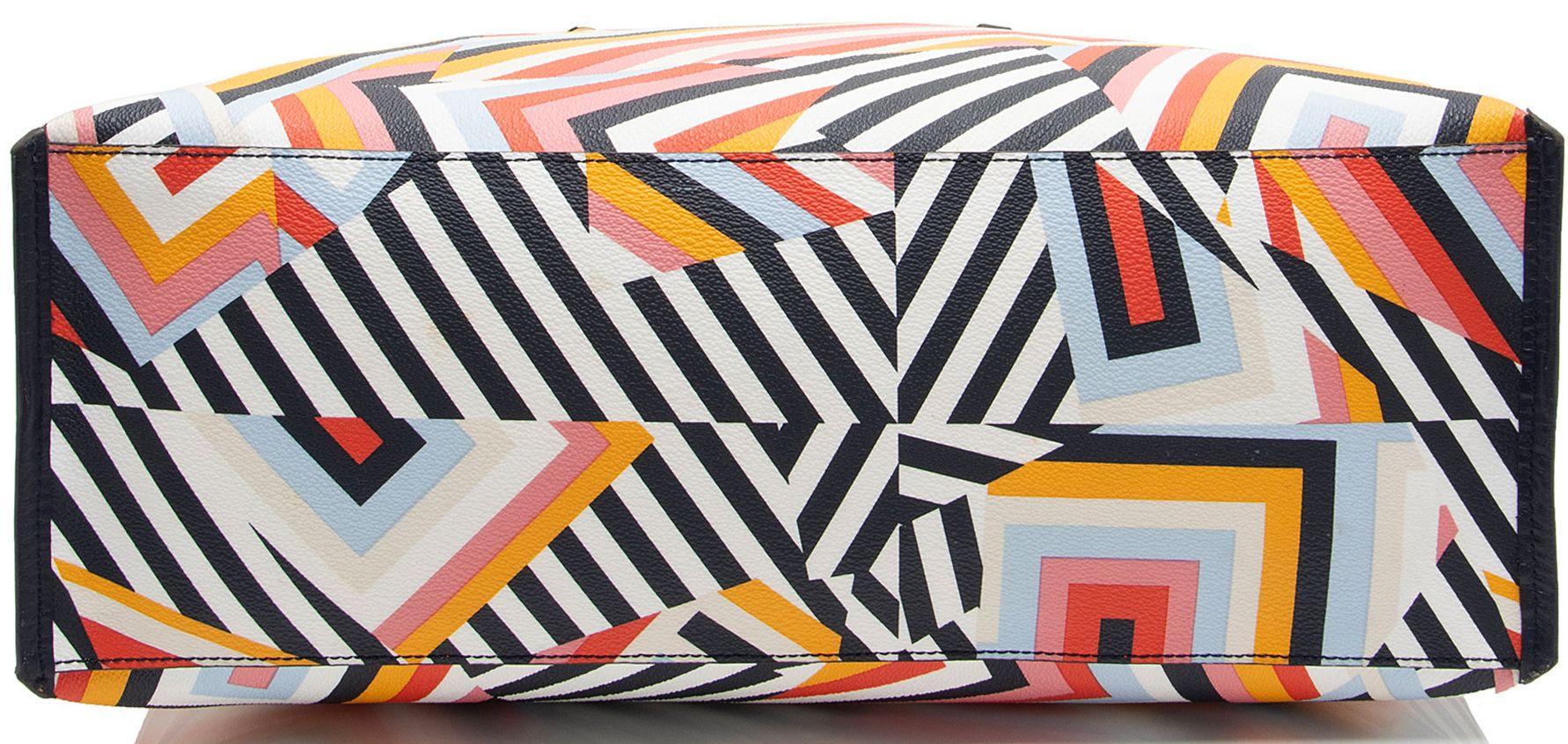 Tory Burch Coated Canvas T Print Tote - Coated Canvas - Black/Multi/White