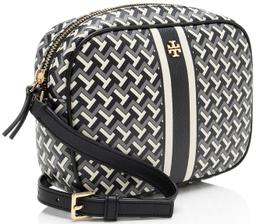Tory Burch Coated Canvas T Zag Camera Bag - Coated Canvas - Black/Grey/White