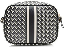 Tory Burch Coated Canvas T Zag Camera Bag - Coated Canvas - Black/Grey/White