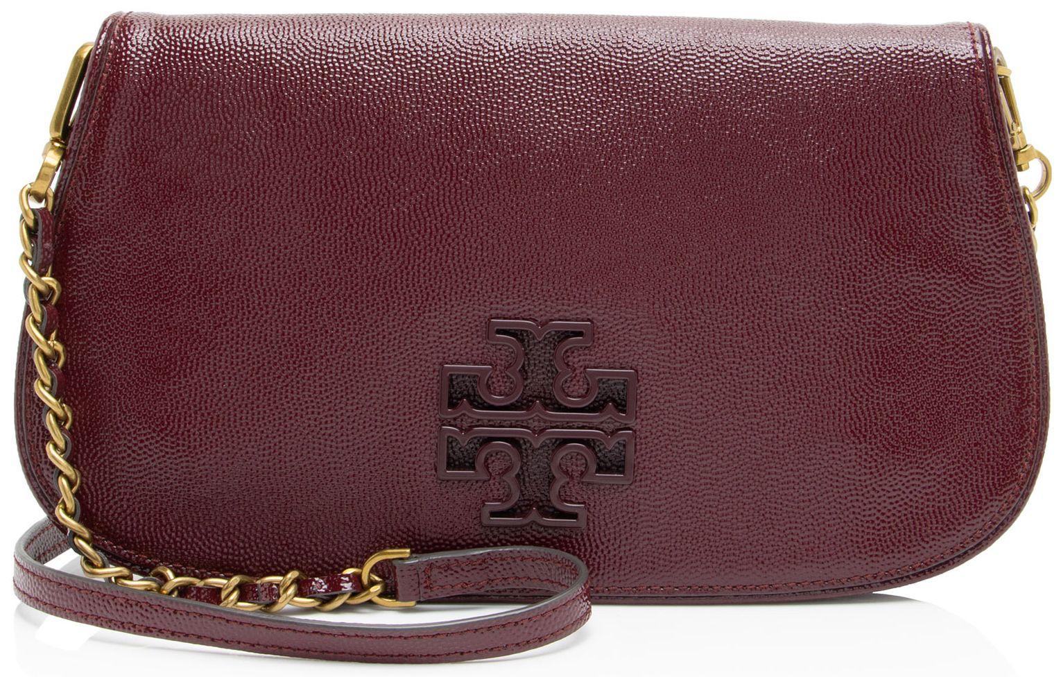 Tory Burch  Glazed Leather Britten Crossbody - Red - Glazed Leather - Excellent