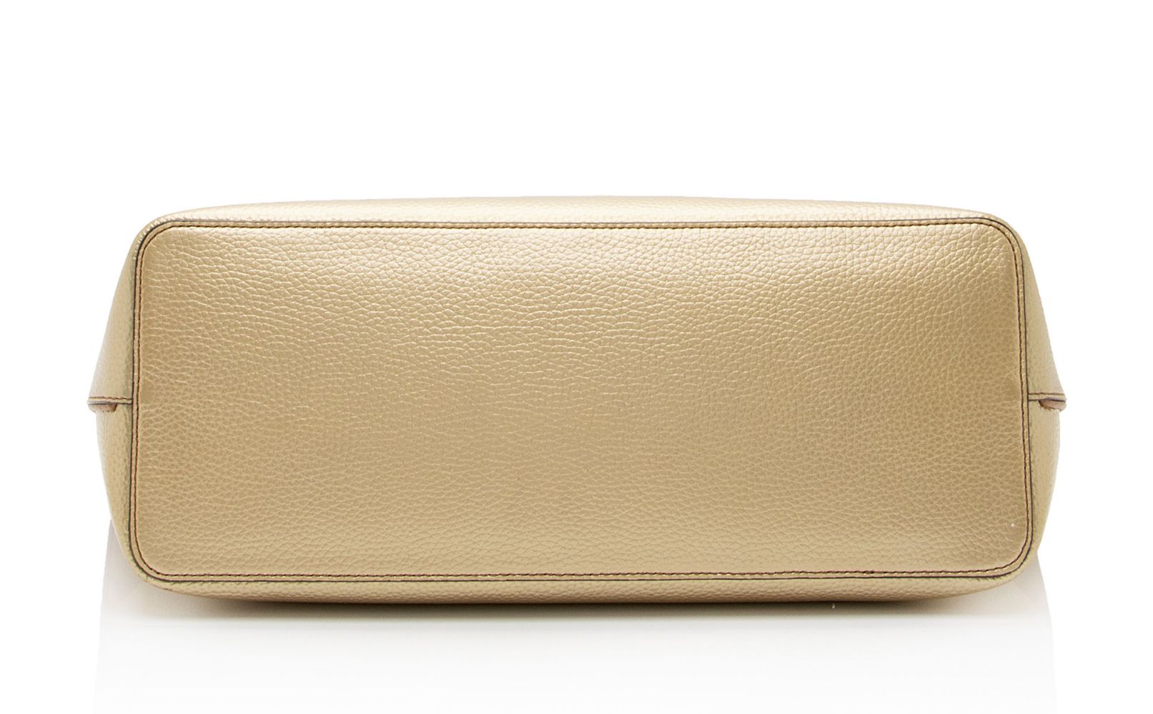 Tory Burch Leather Colorblock Perry Tote - Metallic Leather - Brown/Gold