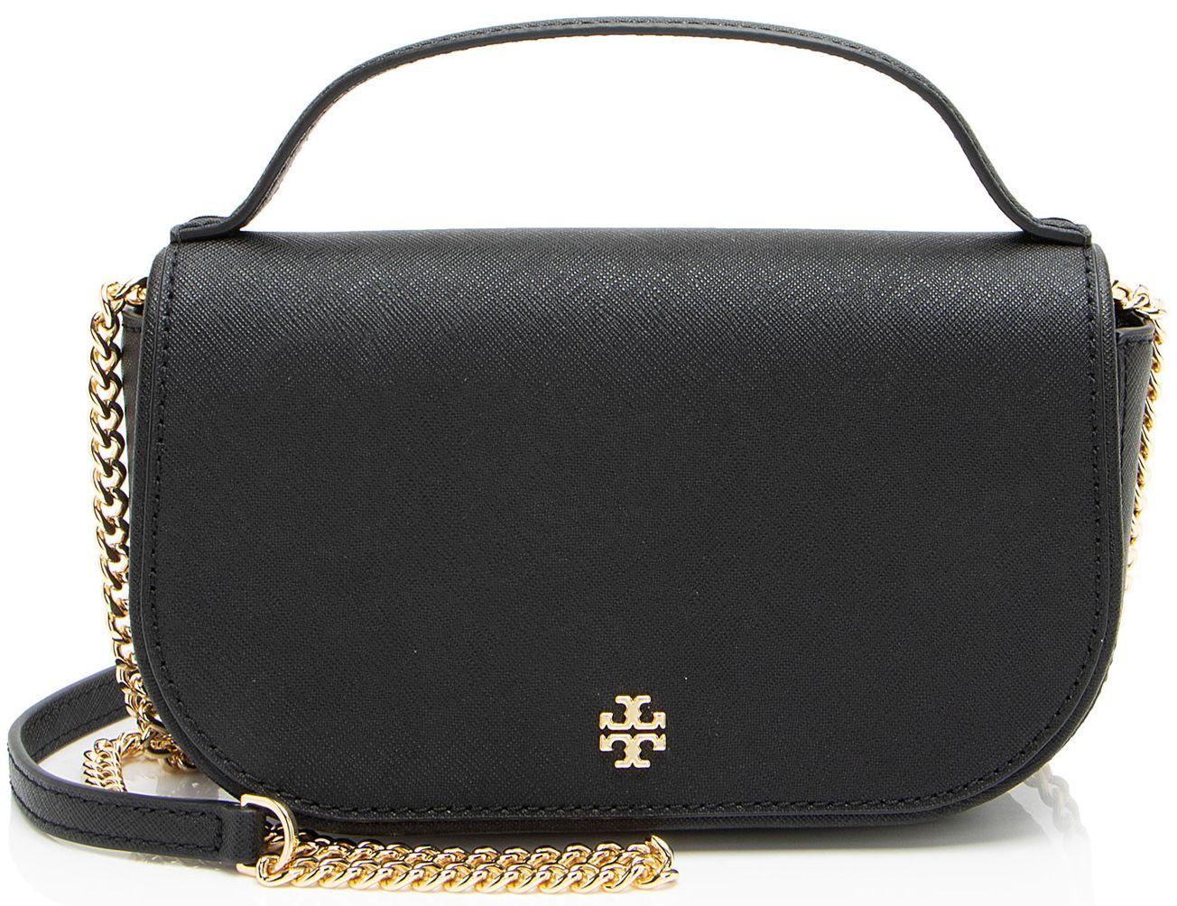 Tory Burch  Leather Emerson Top Handle - Black - Leather - Excellent