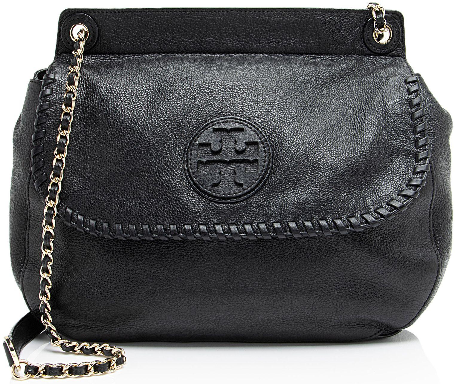 Tory Burch  Leather Marion Saddle Bag - Black - Leather - Excellent