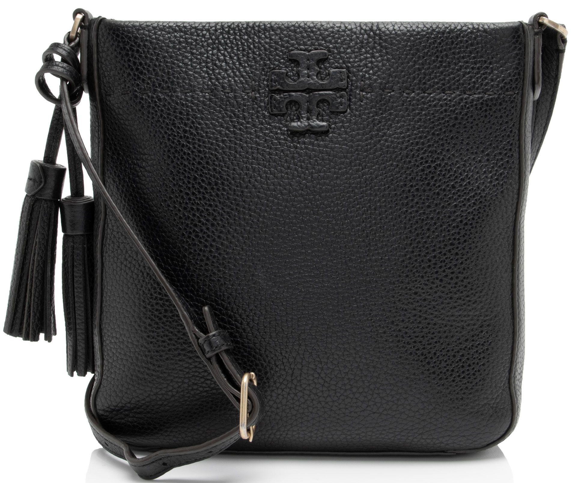 Tory Burch  Leather McGraw Messenger Bag - Black - Leather - Good