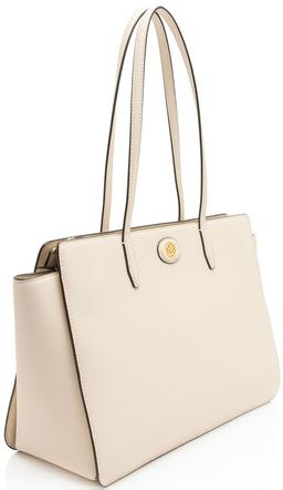Tory Burch Leather Robinson Tote - Leather - Beige