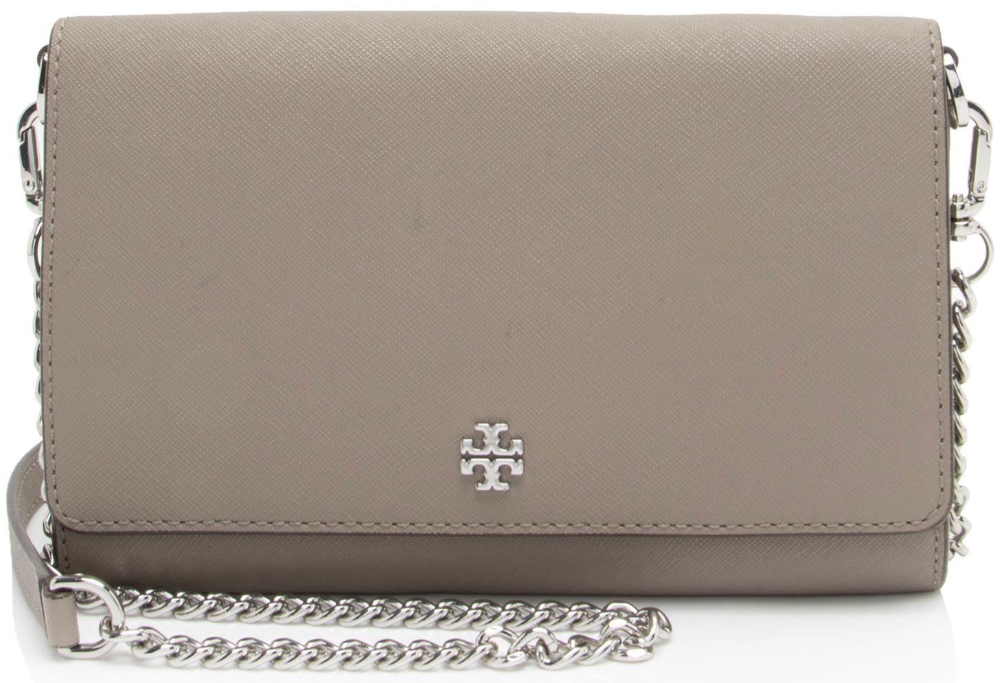 Tory Burch  Leather Robinson Wallet on Chain Bag - Grey - Leather - Excellent