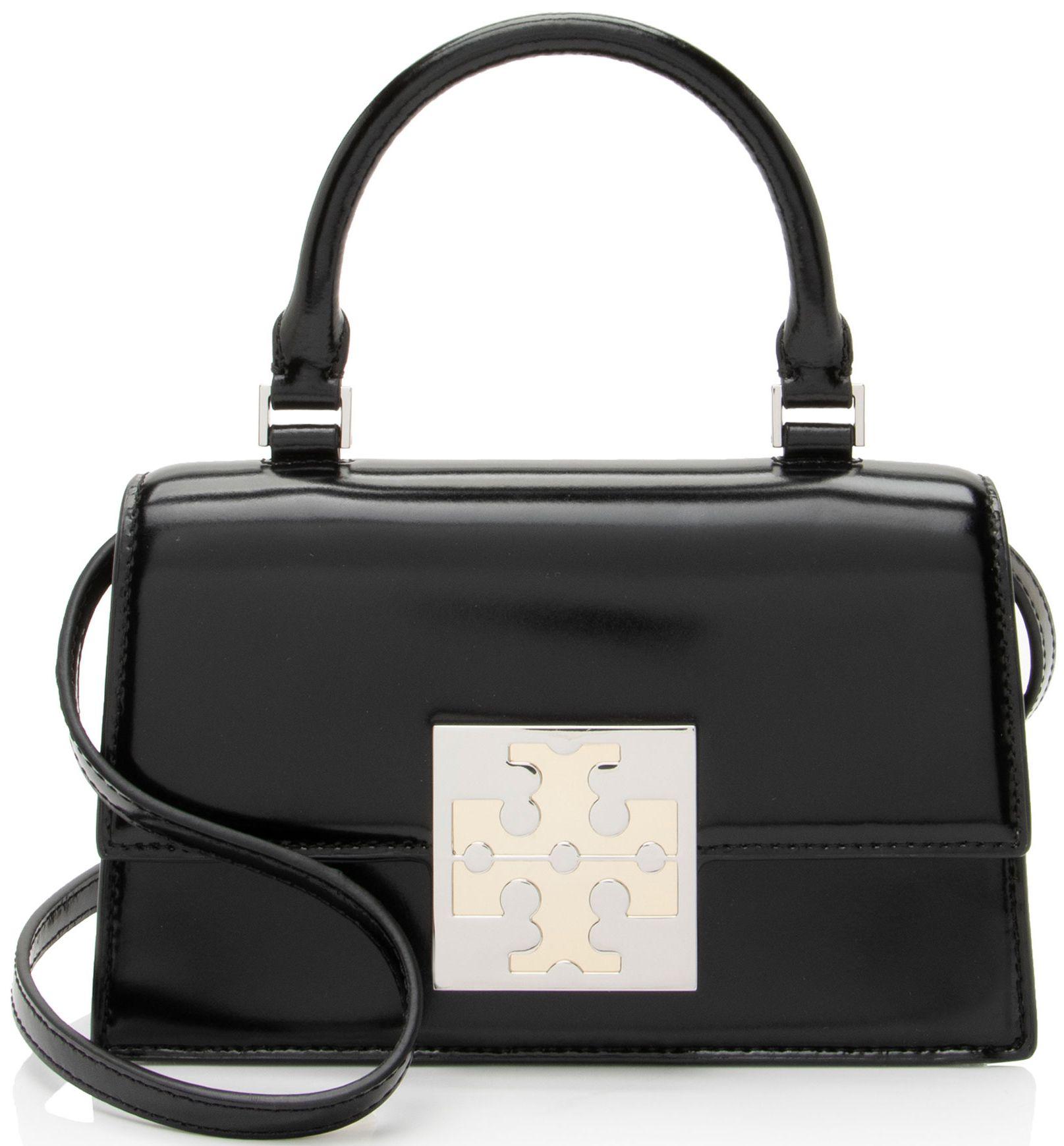 Tory Burch  Patent Leather Bon Bon Mini Top Handle - Black - Patent Leather - Excellent