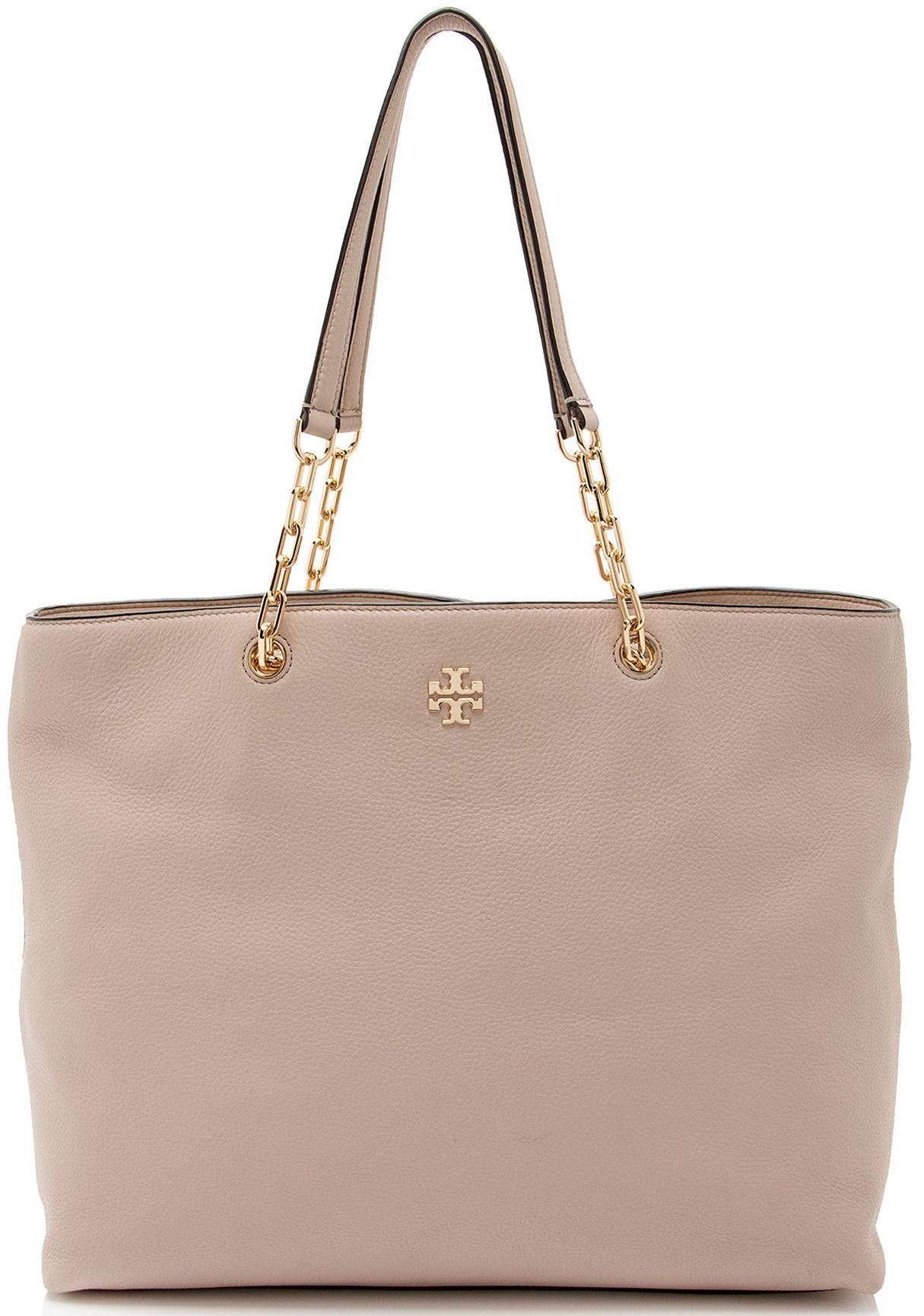 Tory Burch  Pebbled Leather Chain Tote - Pink - Leather - Excellent