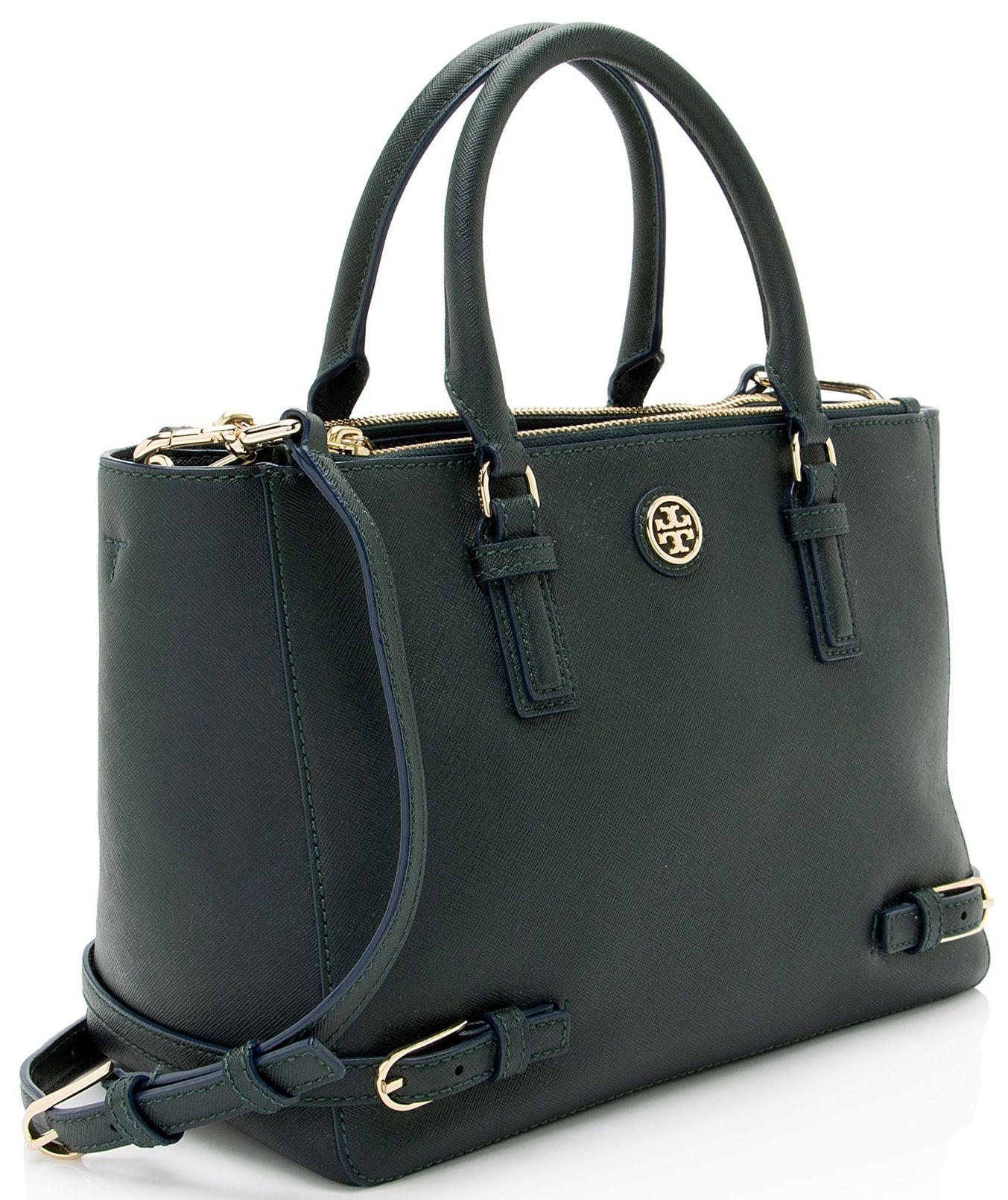 Tory Burch Saffiano Robinson Small Multi Tote - Leather - Green