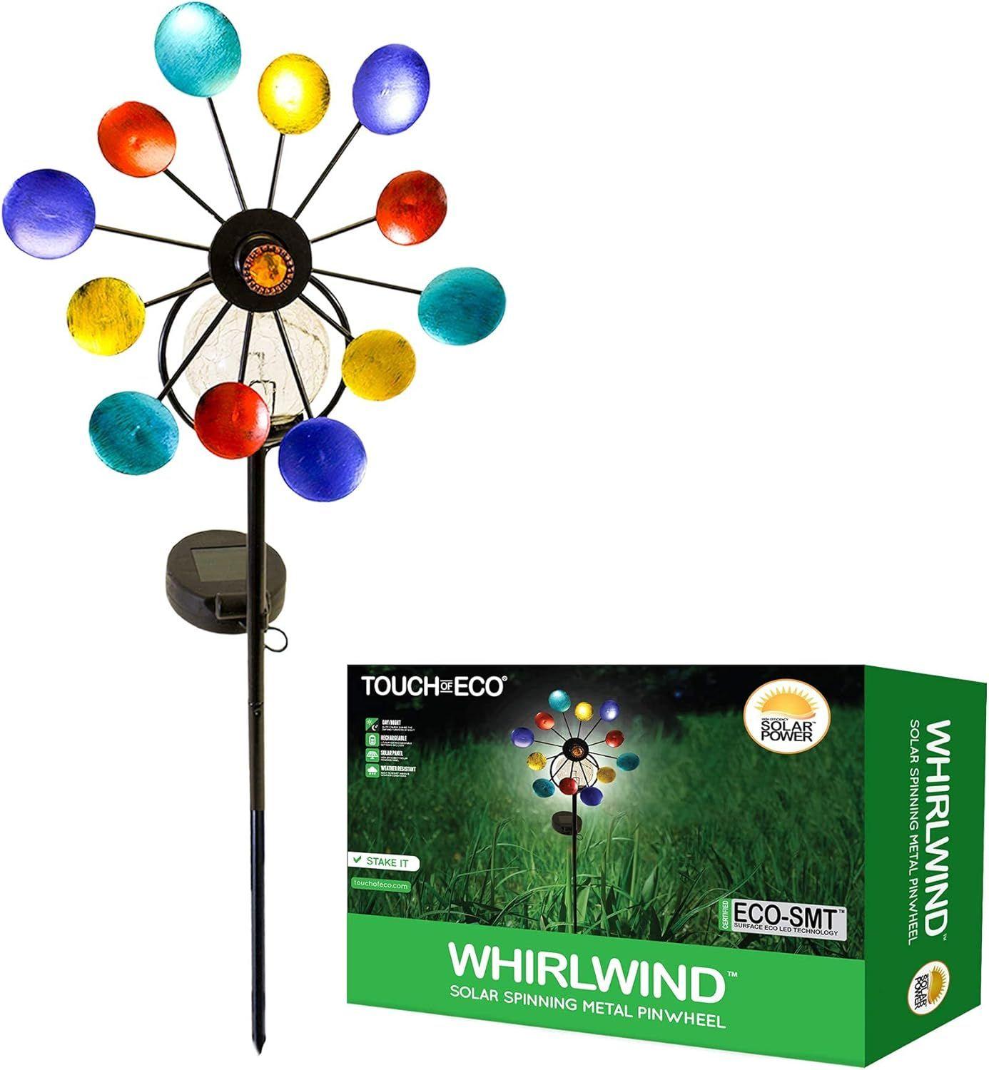 Touch of ECO  Solar Pinwheel Stake Lights - Black - Excellent