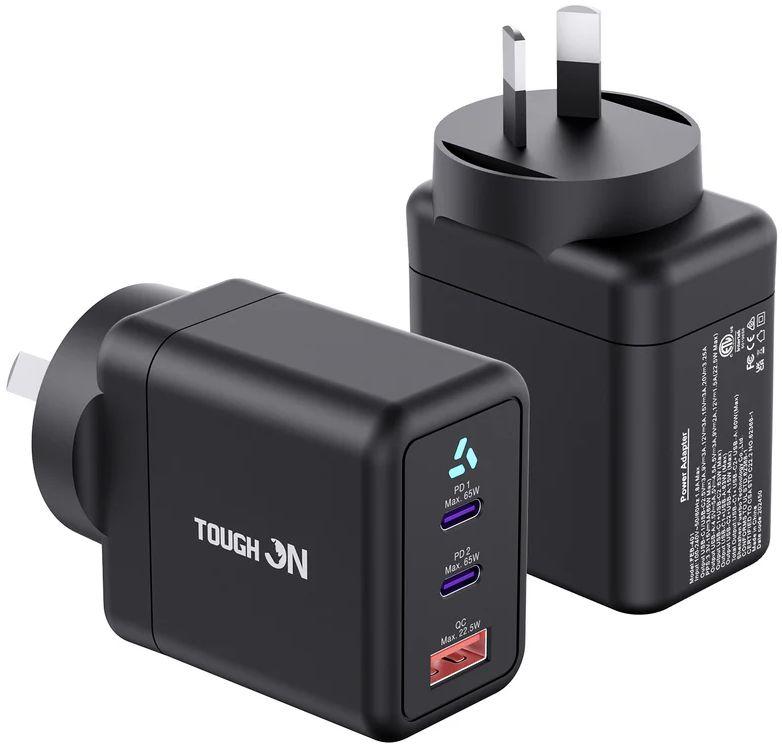 Tough On 65W 3 Port PD & QC 3.0 Fast Wall Charger