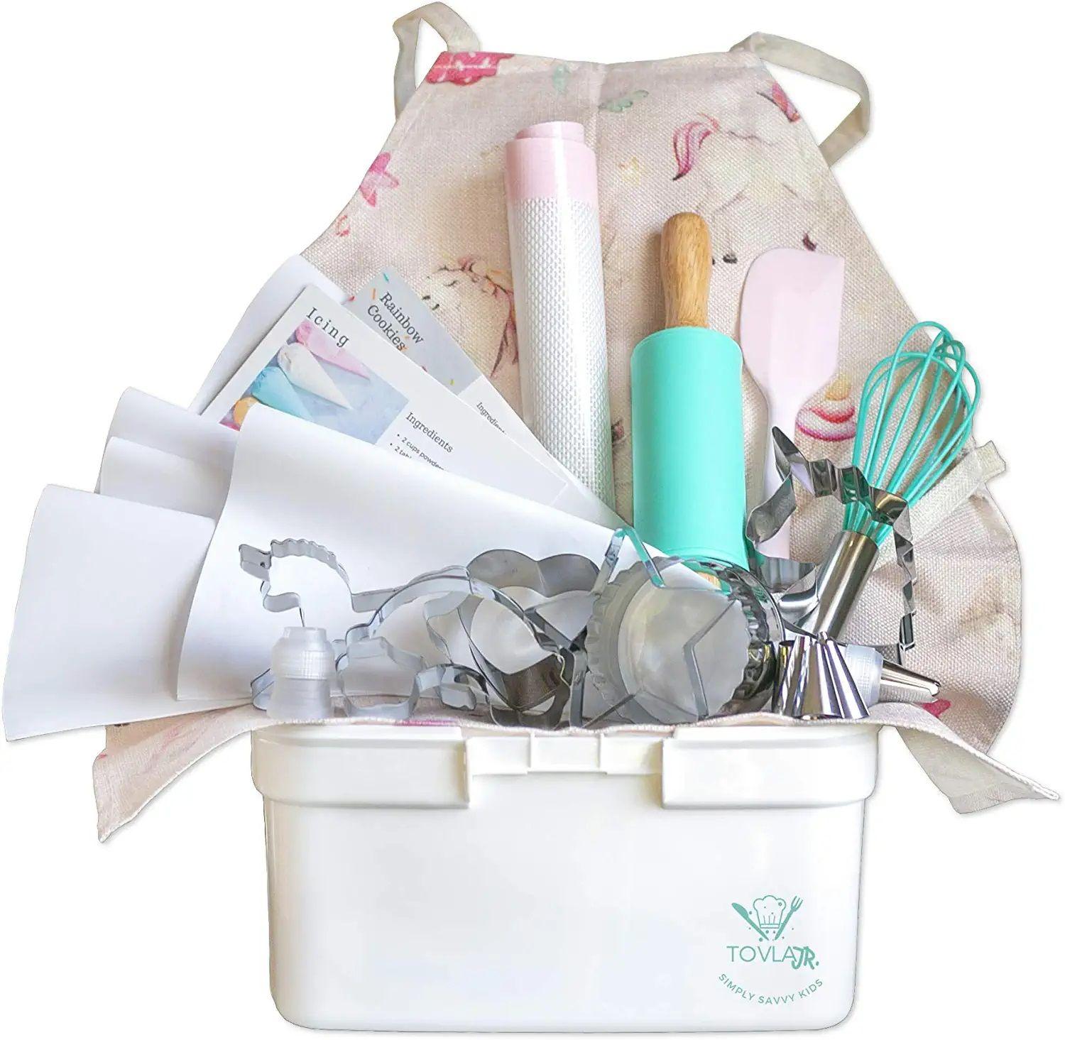 Tovla Jr.  Kids Baking Gift Set with Storage Case - Unicorn (White) - Brand New