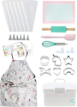 Tovla Jr. Kids Baking Gift Set with Storage Case - Unicorn (White)