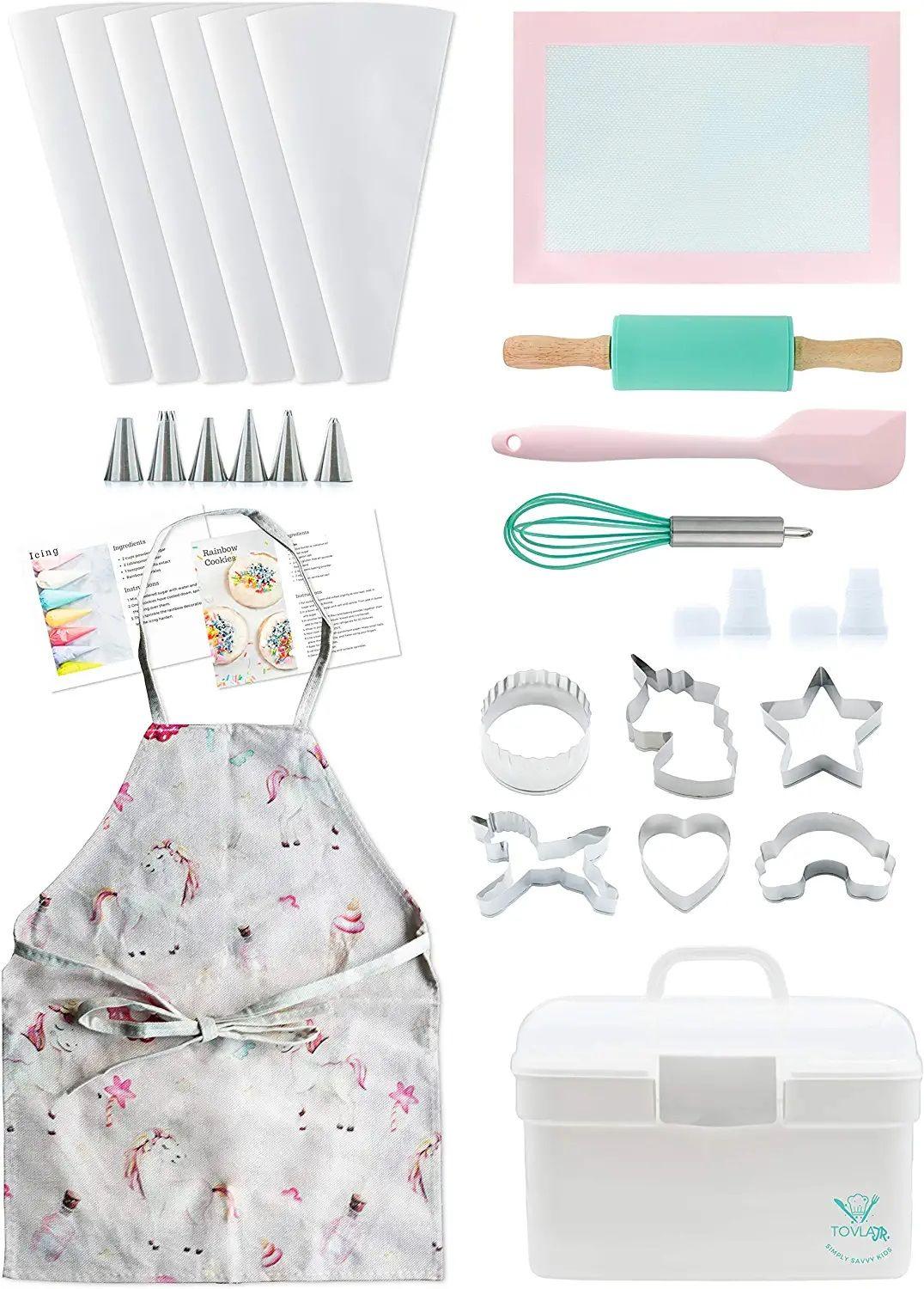 Tovla Jr. Kids Baking Gift Set with Storage Case - Unicorn (White)