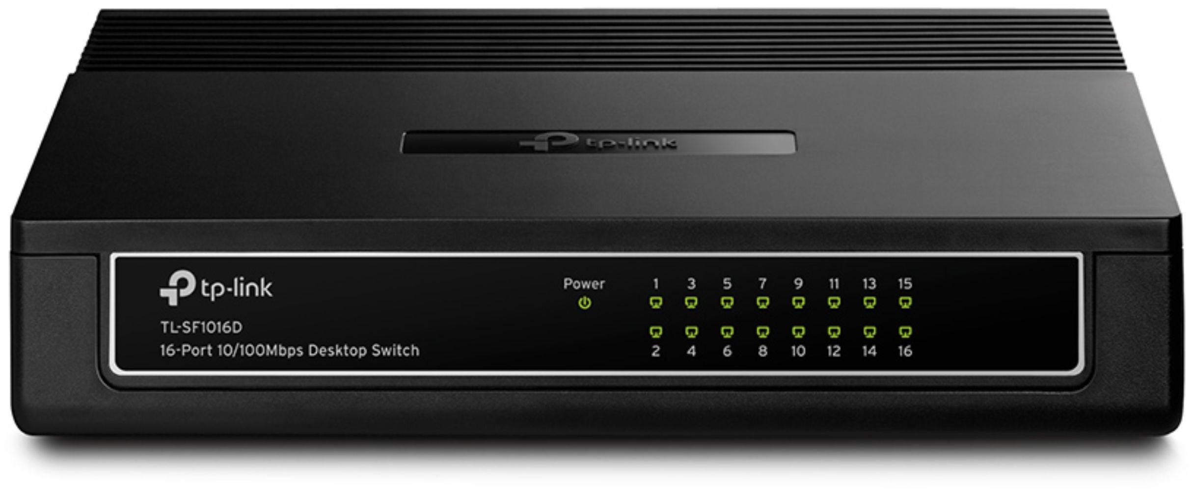 TP-Link  TL-SF1016D 16-Port 10/100Mbps Desktop Switch - Black - Excellent