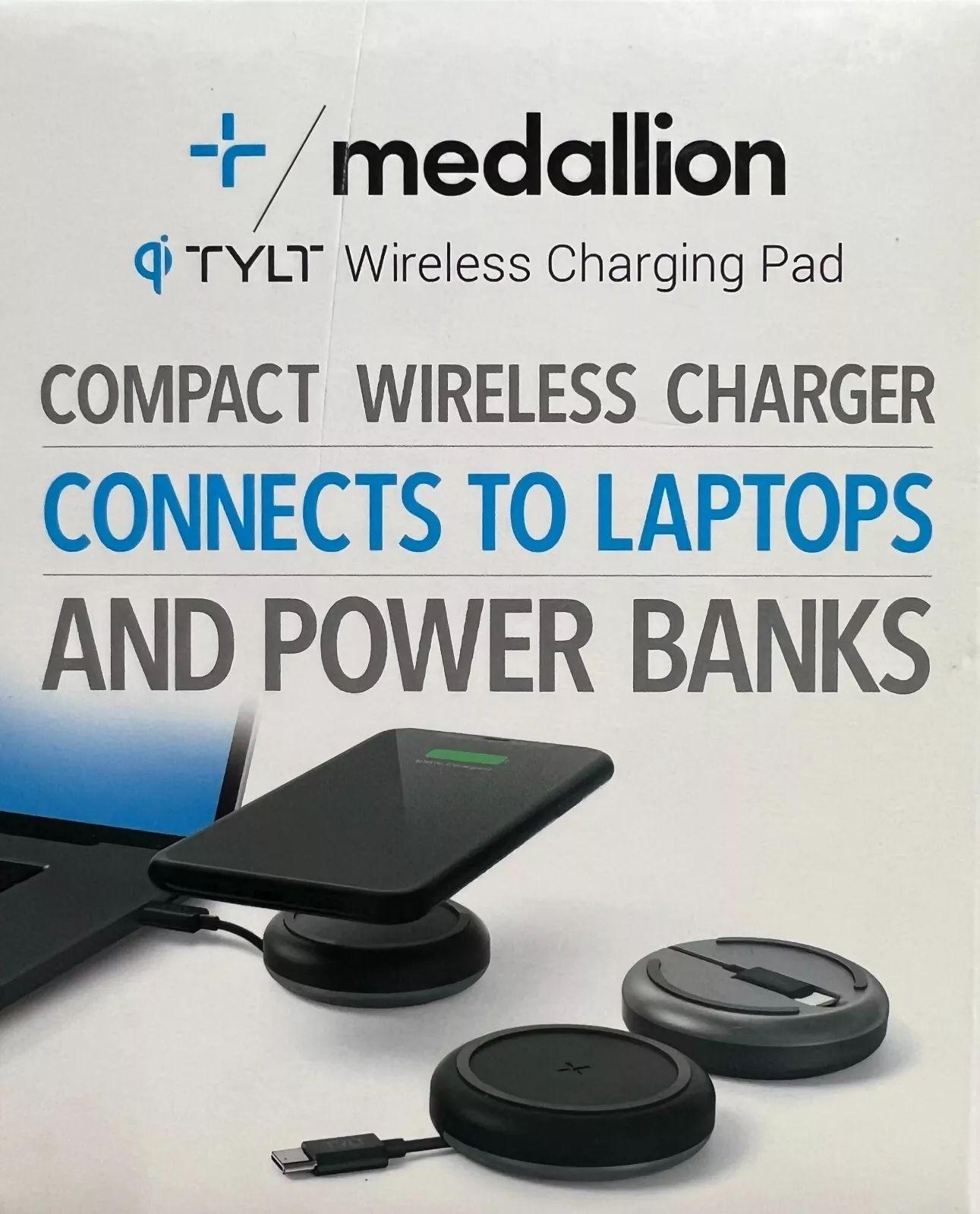 TYLT Medallion Portable Wireless Charging Pad - Black