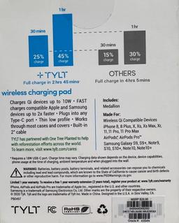 TYLT Medallion Portable Wireless Charging Pad - Black