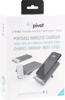 Tylt Pivot Portable Wireless Power Bank + Stand - Black