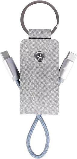 Tylt USB-C to USB-C Portable Keychain Cable - Gray