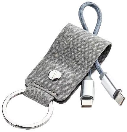 Tylt USB-C to USB-C Portable Keychain Cable - Gray