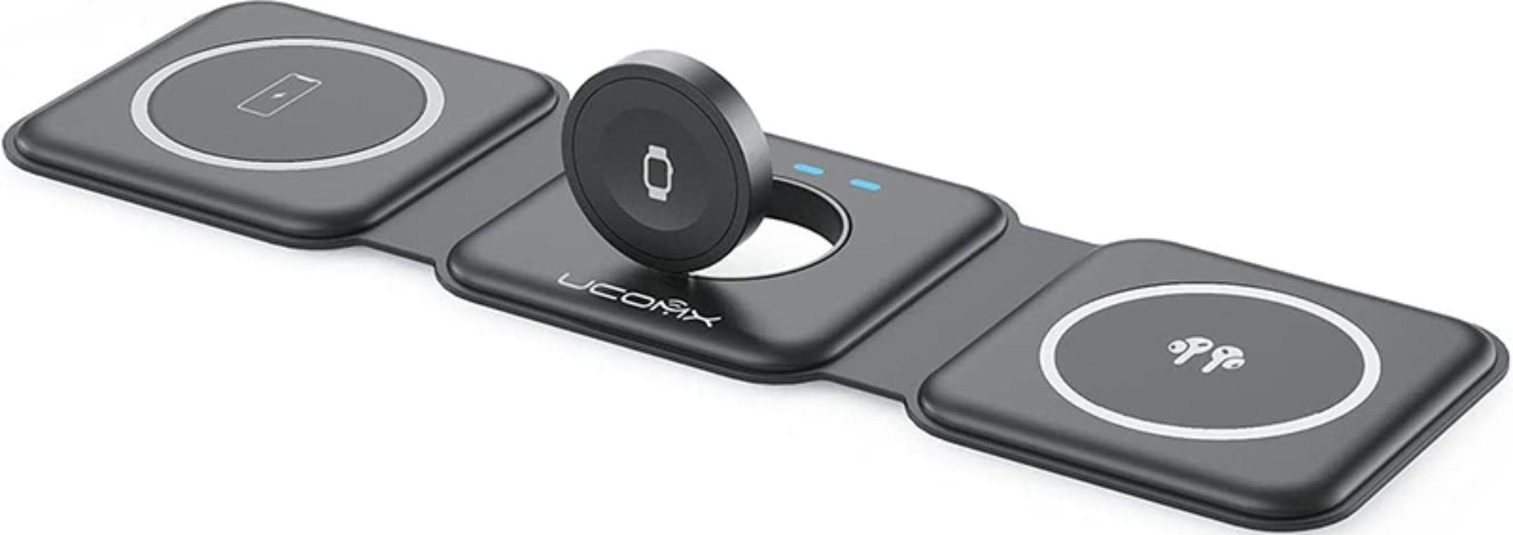 UCOMX  Nano 3 in 1 Wireless Charger with Adapter   - Black - Excellent