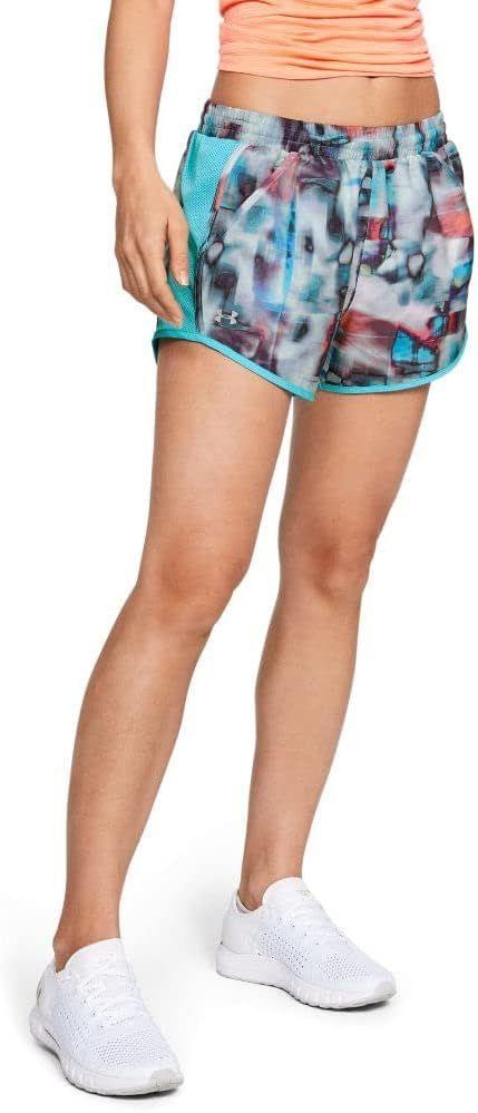 Under Armour  Women's Fly-by Printed Shorts S - Breathtaking Blue / White - Brand New