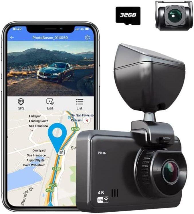 Upgrow  3" PB36 4K Dual Dash Cam  - Black - Excellent