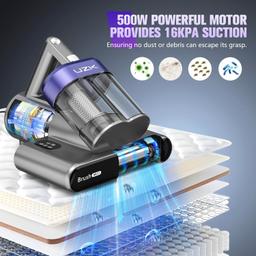 UZK MV11-02 Mattress Vacuum Bed Vacuum with UV-C Light - Black