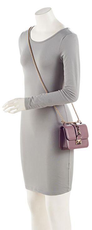 Valentino Leather Glam Lock Mini Shoulder Bag - Leather - Purple