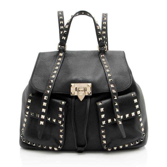 Valentino Leather Rockstud Double Pocket Backpack