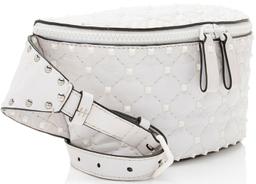 Valentino Leather Rockstud Spike Belt Bag - Leather - White