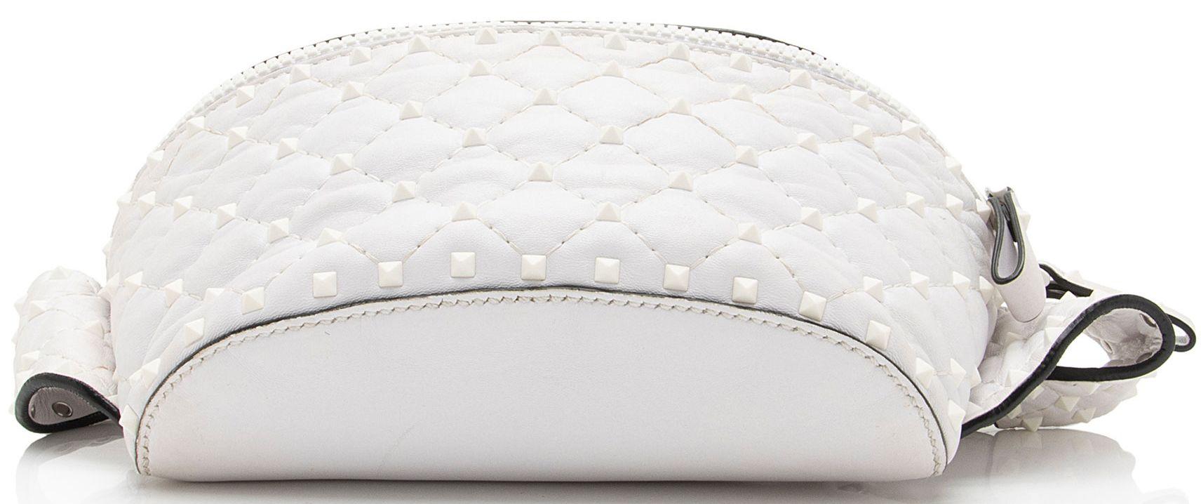 Valentino Leather Rockstud Spike Belt Bag - Leather - White