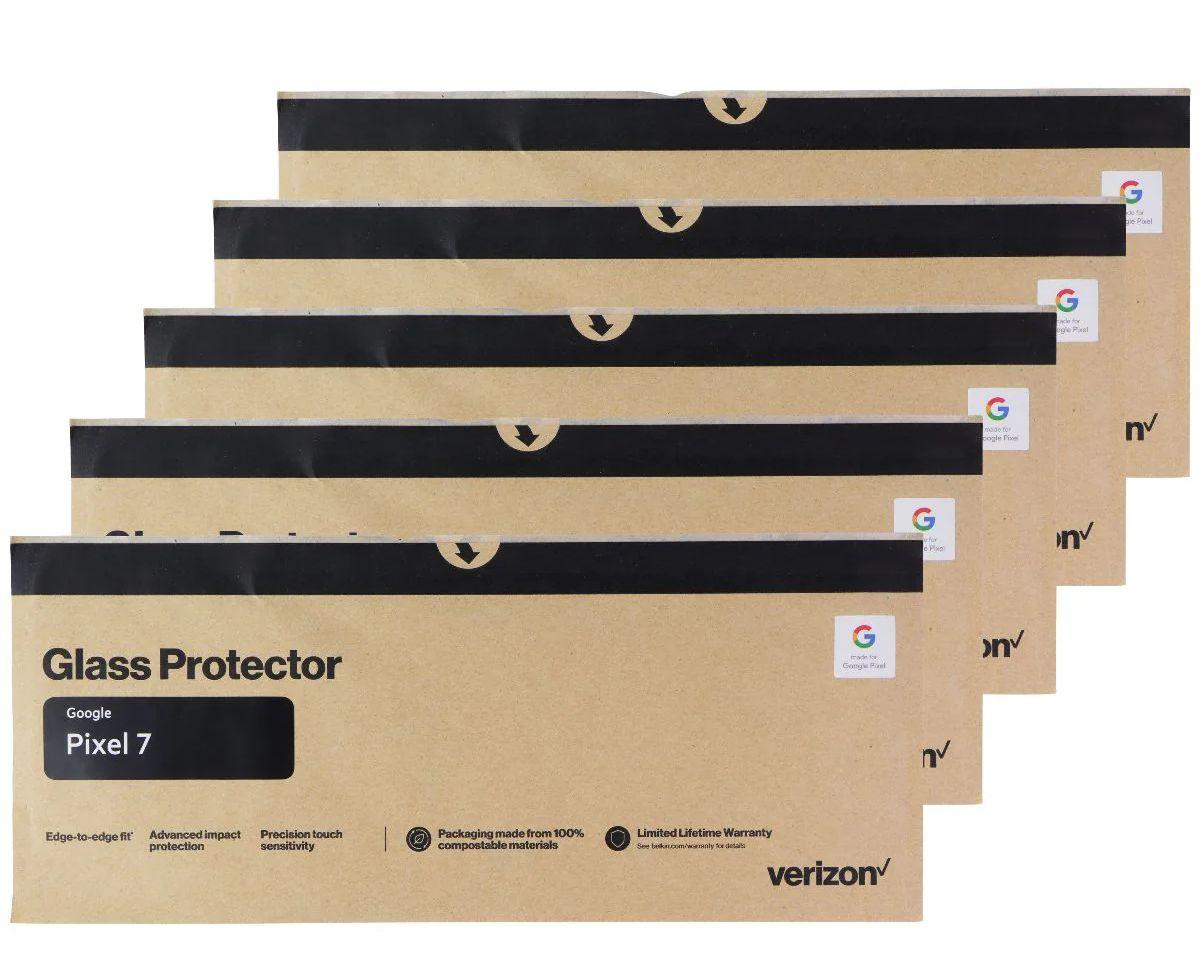 Verizon /Belkin Glass Screen Protectors for Google Pixel 7 (5 Pack) - Clear - Brand New