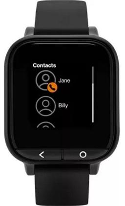 Verizon Care Smartwatch - 4GB - Black Polymer Case with Black Silicone Silicone Strap
