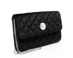 Versace Velvet Quilted Medusa Wallet On Chain - Velvet - Black