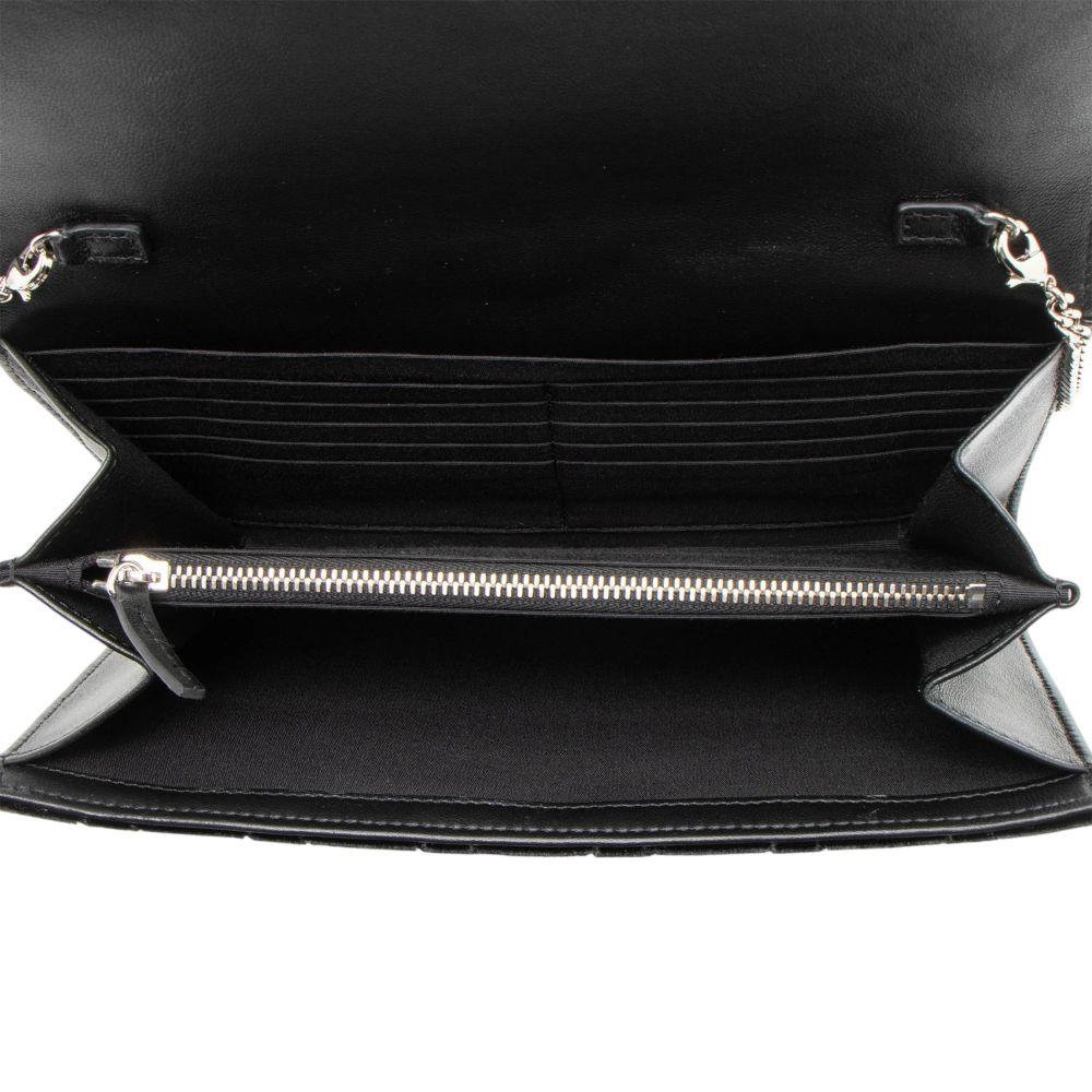 Versace Velvet Quilted Medusa Wallet On Chain - Velvet - Black