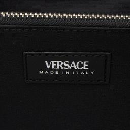 Versace Velvet Quilted Medusa Wallet On Chain - Velvet - Black
