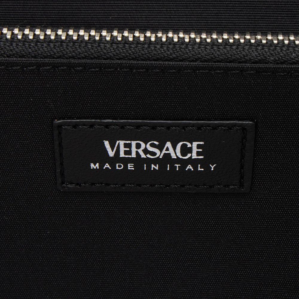 Versace Velvet Quilted Medusa Wallet On Chain - Velvet - Black