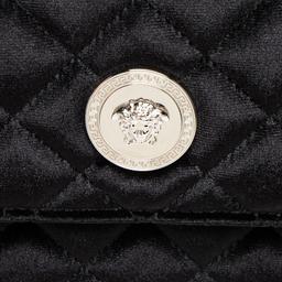 Versace Velvet Quilted Medusa Wallet On Chain - Velvet - Black
